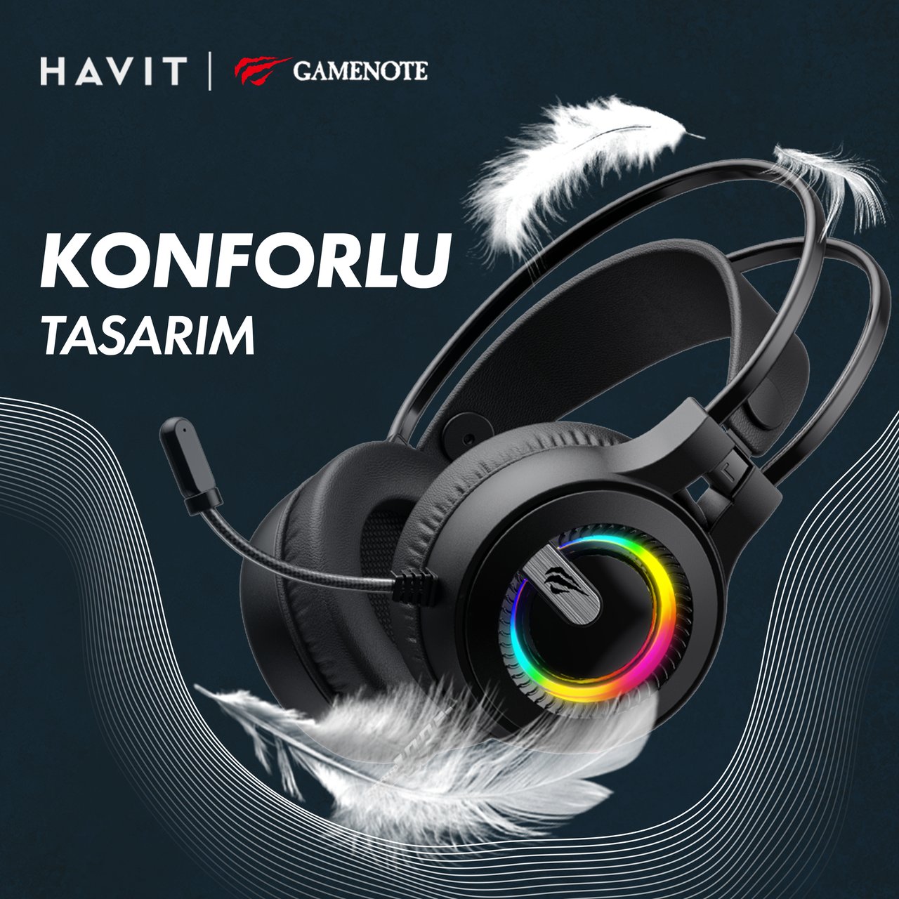 Havit Gamenote H2040D RGB Gaming Mikrofonlu Oyuncu Kulaklığı