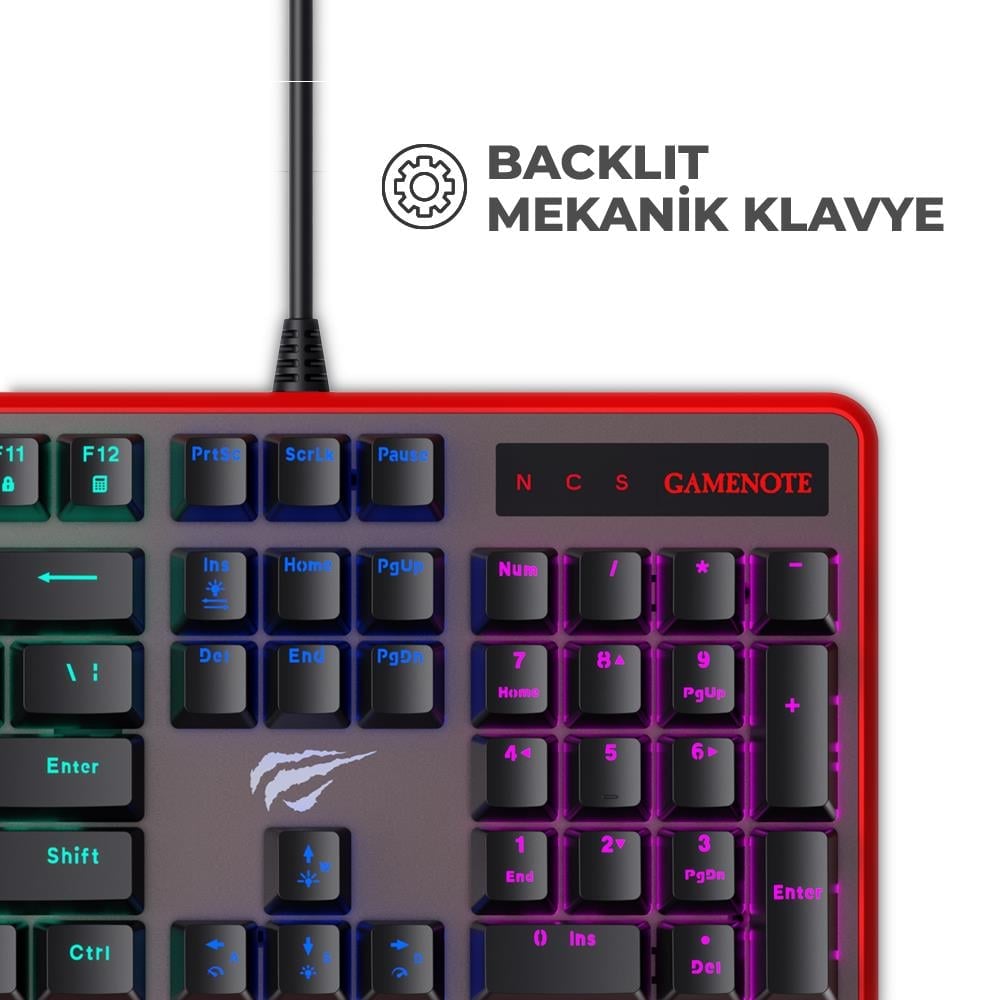Havit Gamenote KB870L RGB Backlit Gaming Mekanik Klavye