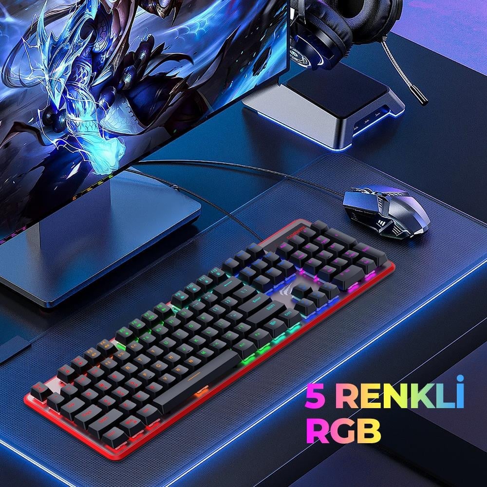 Havit Gamenote KB870L RGB Backlit Gaming Mekanik Klavye