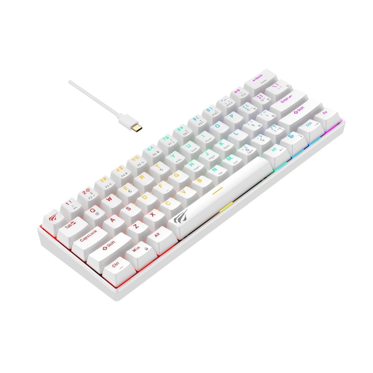 Havit Gamenote KB903L %60 Mekanik Blended Aydınlatma Oyuncu Klavyesi - 61 Tuş - Beyaz