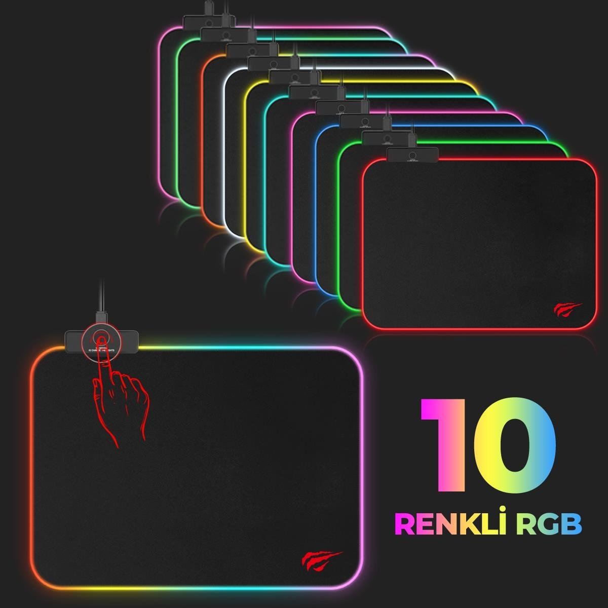 Havit Gamenote MP901 Siyah 360*260*3mm Rgb Ledli Gaming Mouse Pad