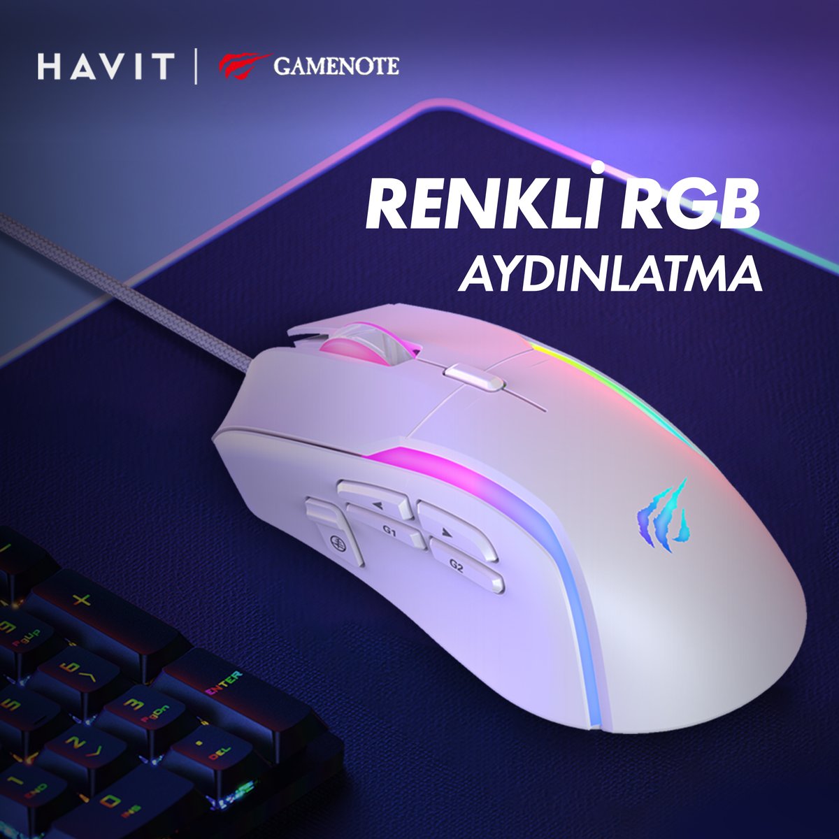 Havit Gamenote MS1033 Gaming Oyuncu Mouse Beyaz