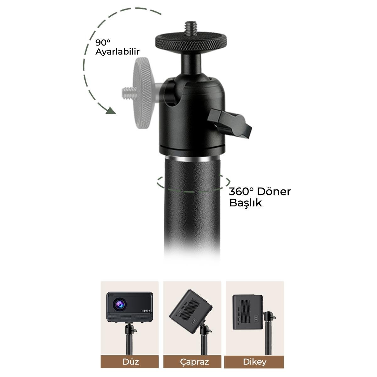 Havit PA305 Ayaklı Projeksiyon Tripod 90 - 135cm Ayarlanabilir Yükseklik Karbon Çelik