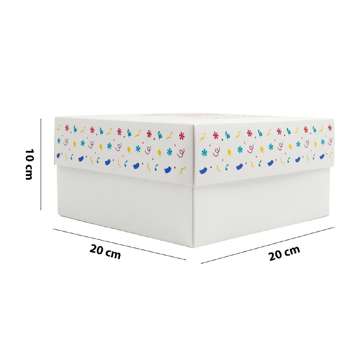 20x20x10 Doğum Gününe Özel Kapaklı Hediye Kutusu M1