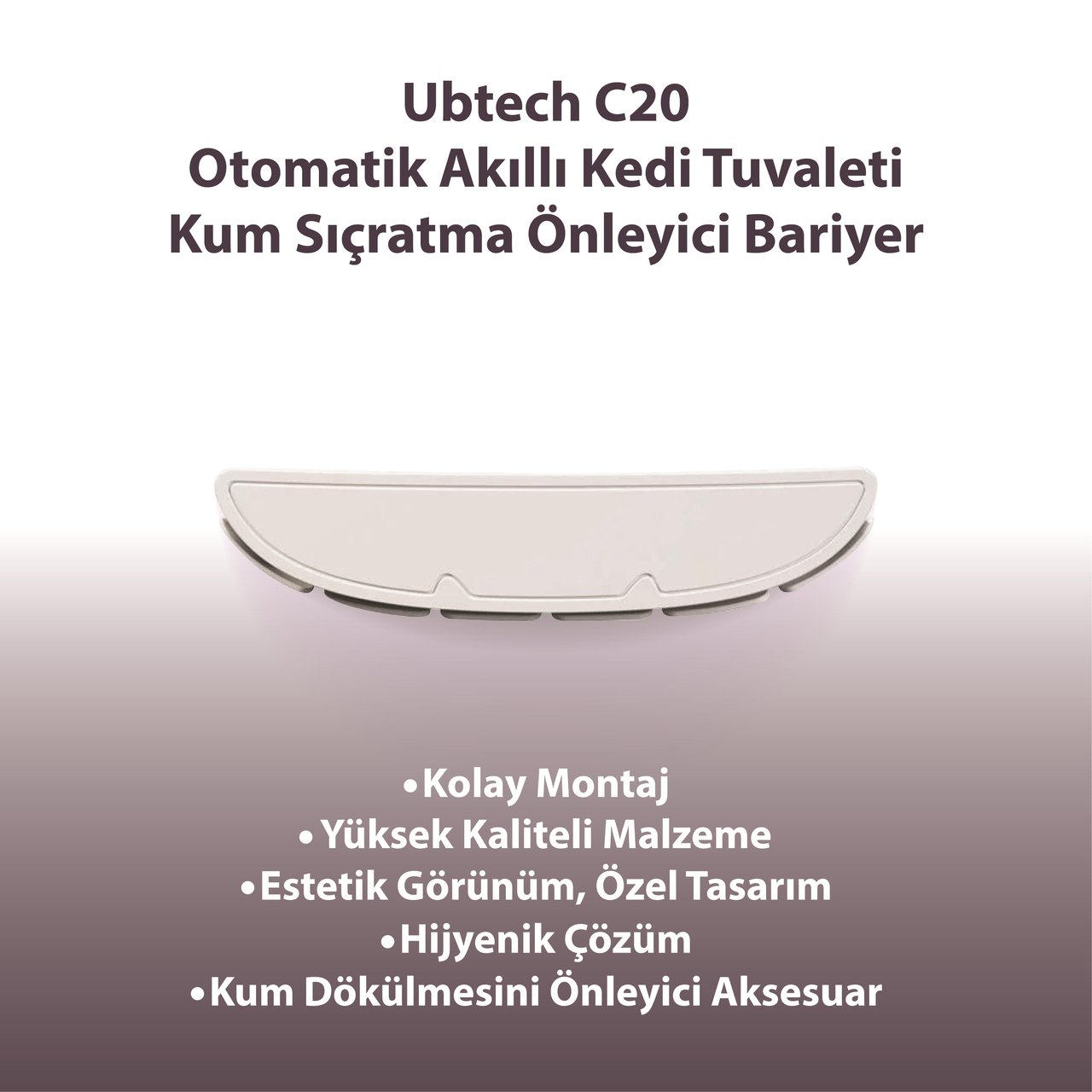 Ubtech C20 Kameralı Otomatik Akıllı Kedi Tuvaleti için Aparat/Buffle, Kum Sıçratma Önleyici Aparat/Buffle