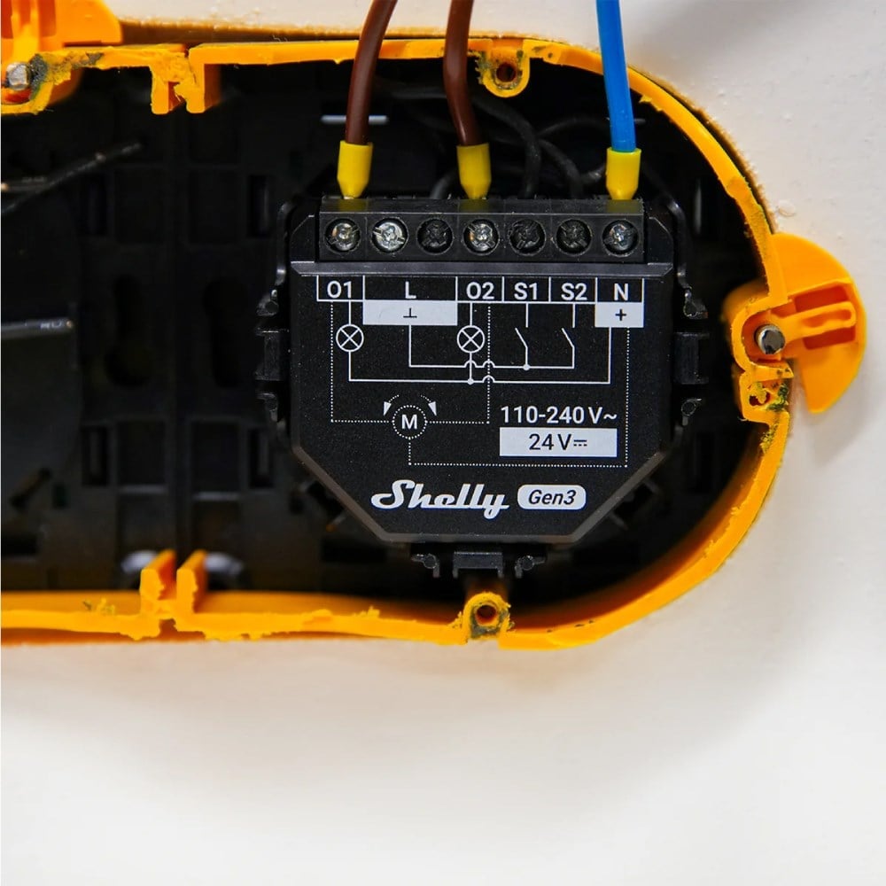 Shelly 2PM Gen3 anahtar arkası akıllı ev kurulum örneği
