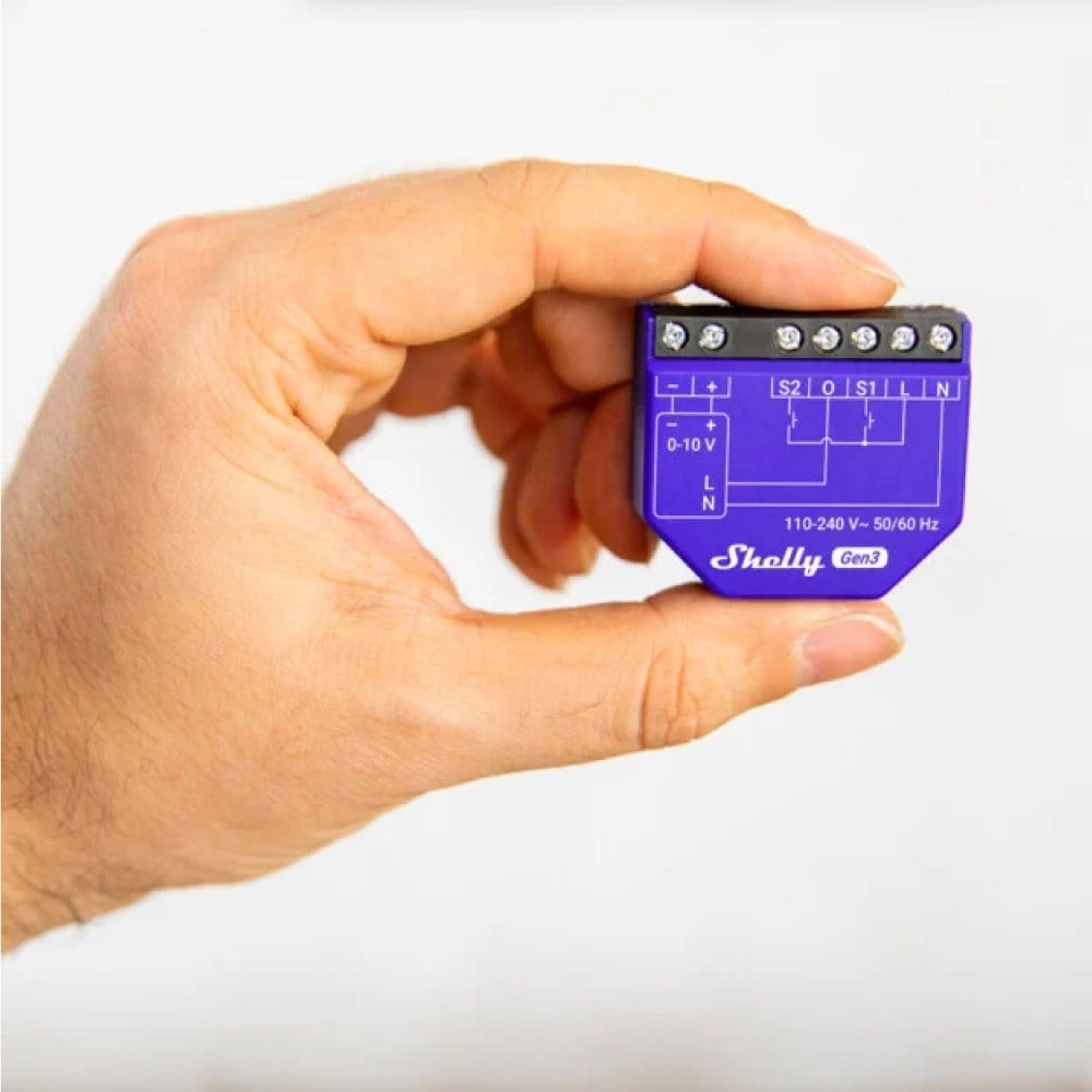 Shelly Dimmer 0/1-10V PM Gen3 kompakt boyutlu dimmer modülü