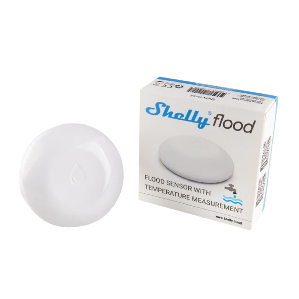 Shelly Flood su kaçağı sensörü ve ürün kutusu