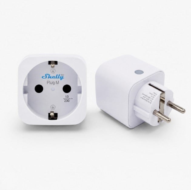Shelly Plug M Gen3 enerji ölçümlü Matter akıllı priz 2'li paket ürün görseli