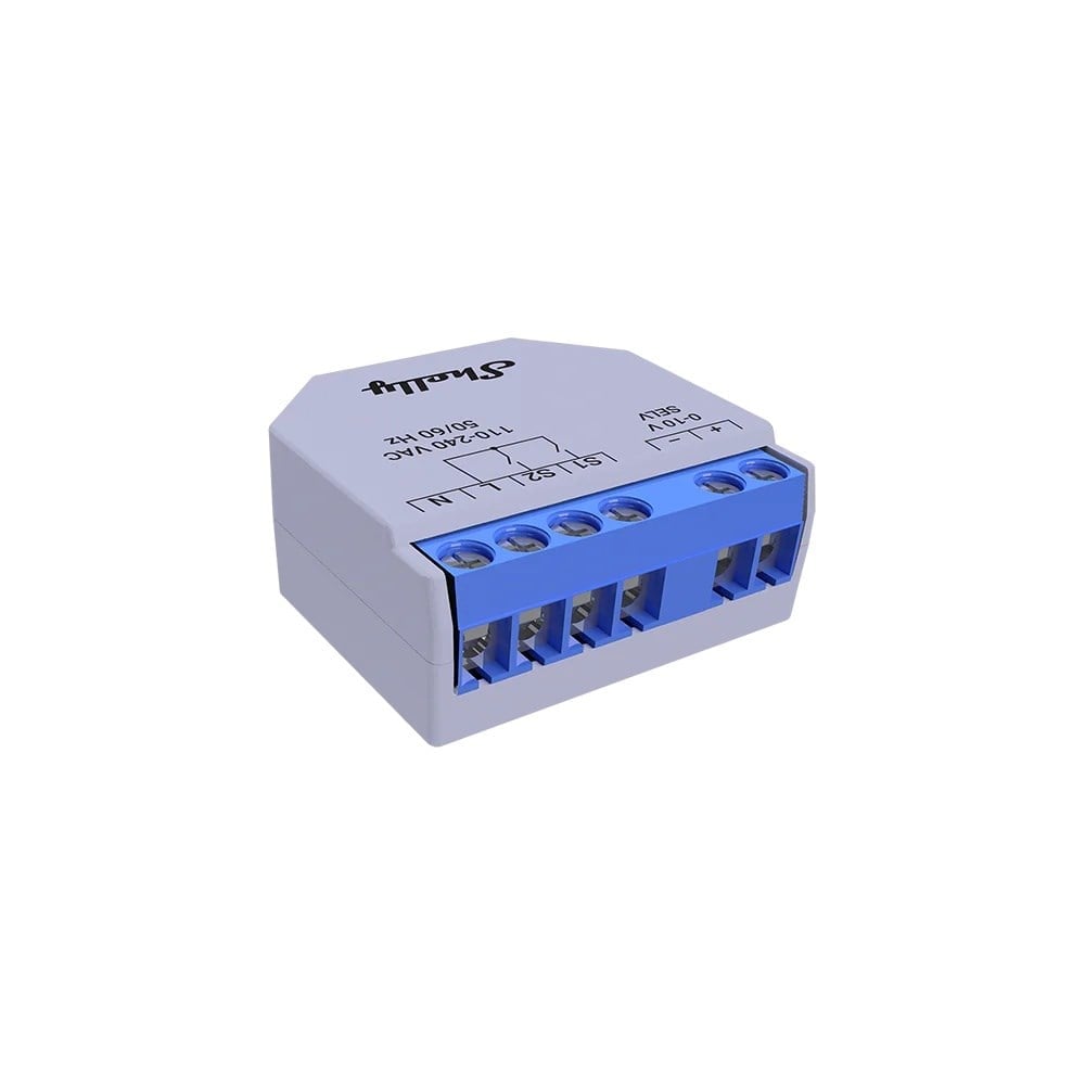 Shelly Plus 0-10V Dimmer akıllı dimmer modülü bağlantı klemensleri görünümü