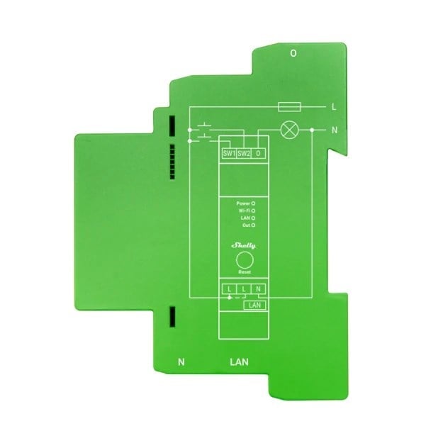 Shelly Pro Dimmer 1PM akıllı dimmer modülü bağlantı şeması arka görünüm