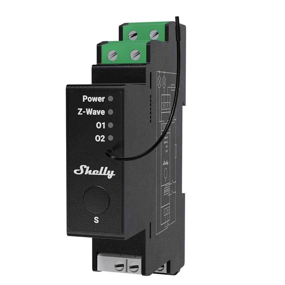 Shelly Wave Pro 2PM LR çift kanallı akıllı röle yakın ürün görünümü