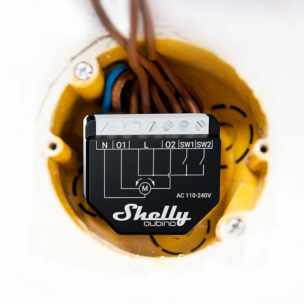 Shelly Wave Shutter panjur kontrol rölesi buat içi bağlantı görünümü