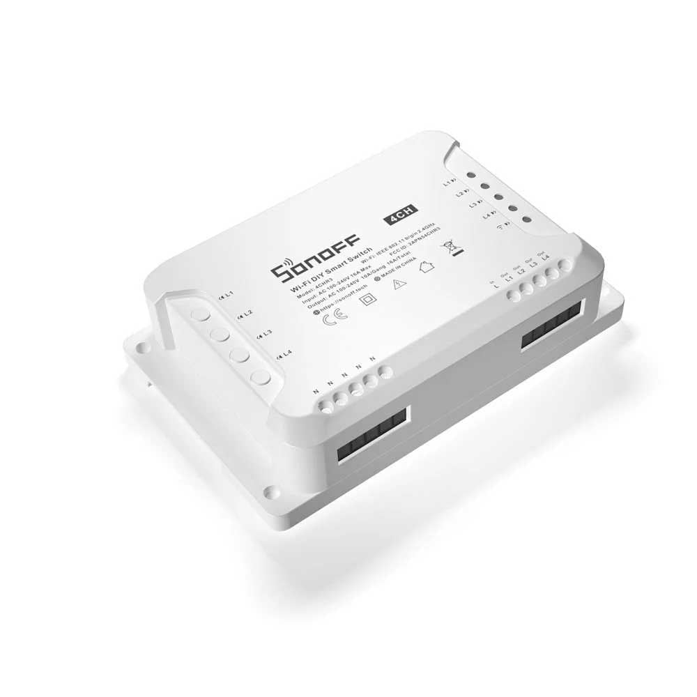 SONOFF 4CHR3 4 kanal akıllı röle modülü perspektif ürün görseli