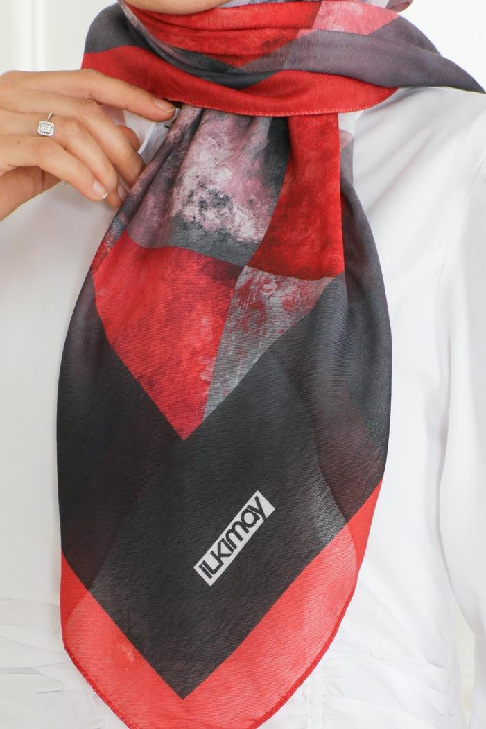 Berry Desenli Soft Eşarp 1172 - Bordo