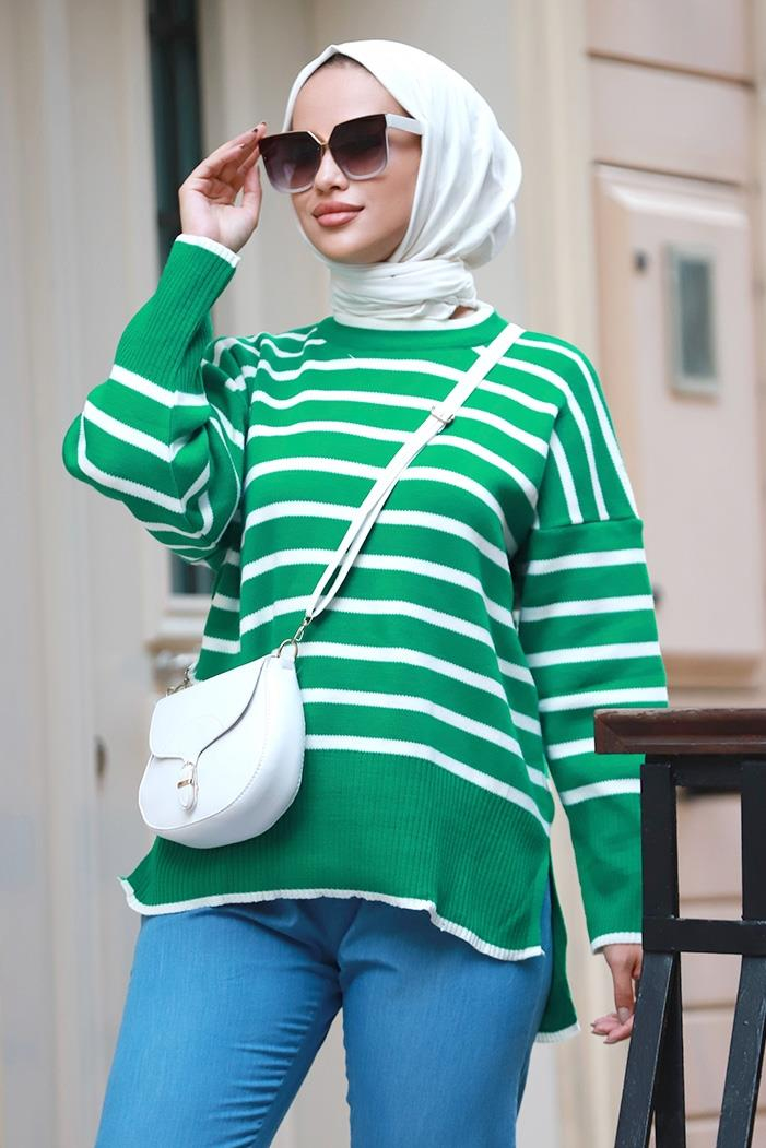 Elser Yarasa Kol Triko Tunik 578 - Haki