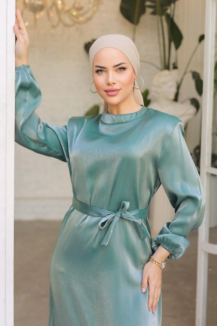 Mirza Kemerli Elbise 810 - Mint