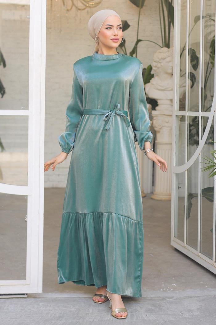 Mirza Kemerli Elbise 810 - Mint