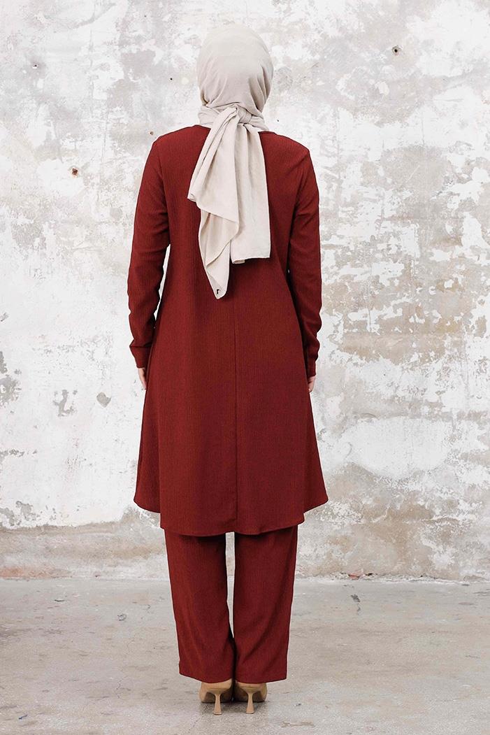 Seyal Tunik Pantolon Bürümcük Takım 1252 - Bordo
