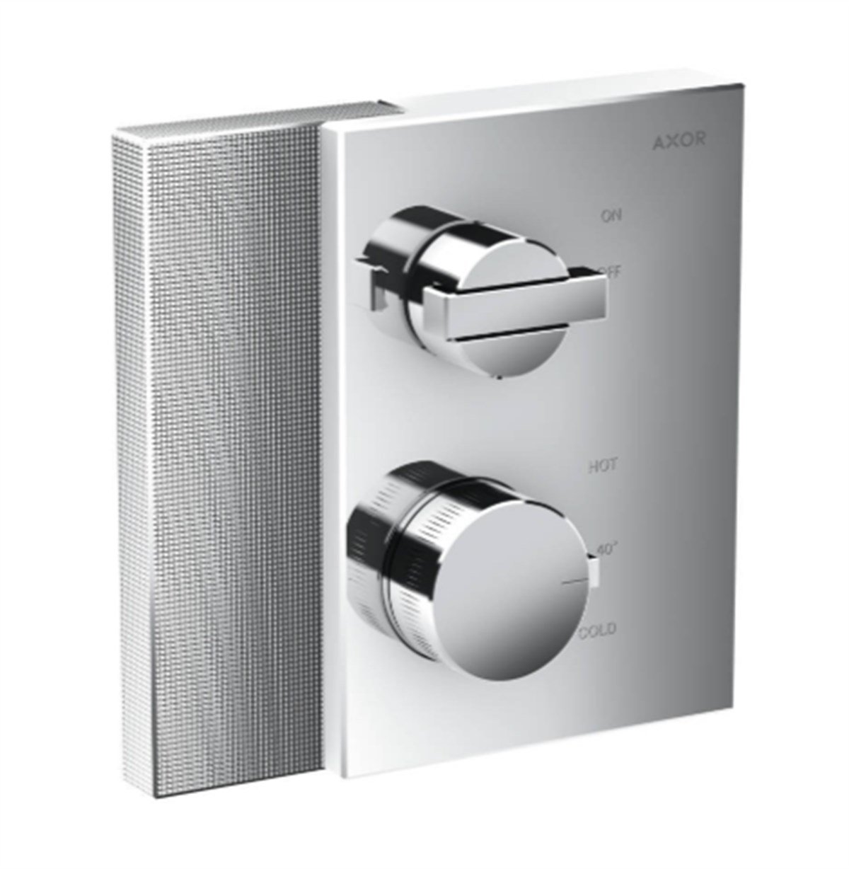 AX Edge  Termostat, kapatma valfi ile ankastre montaj elmas kesim ile