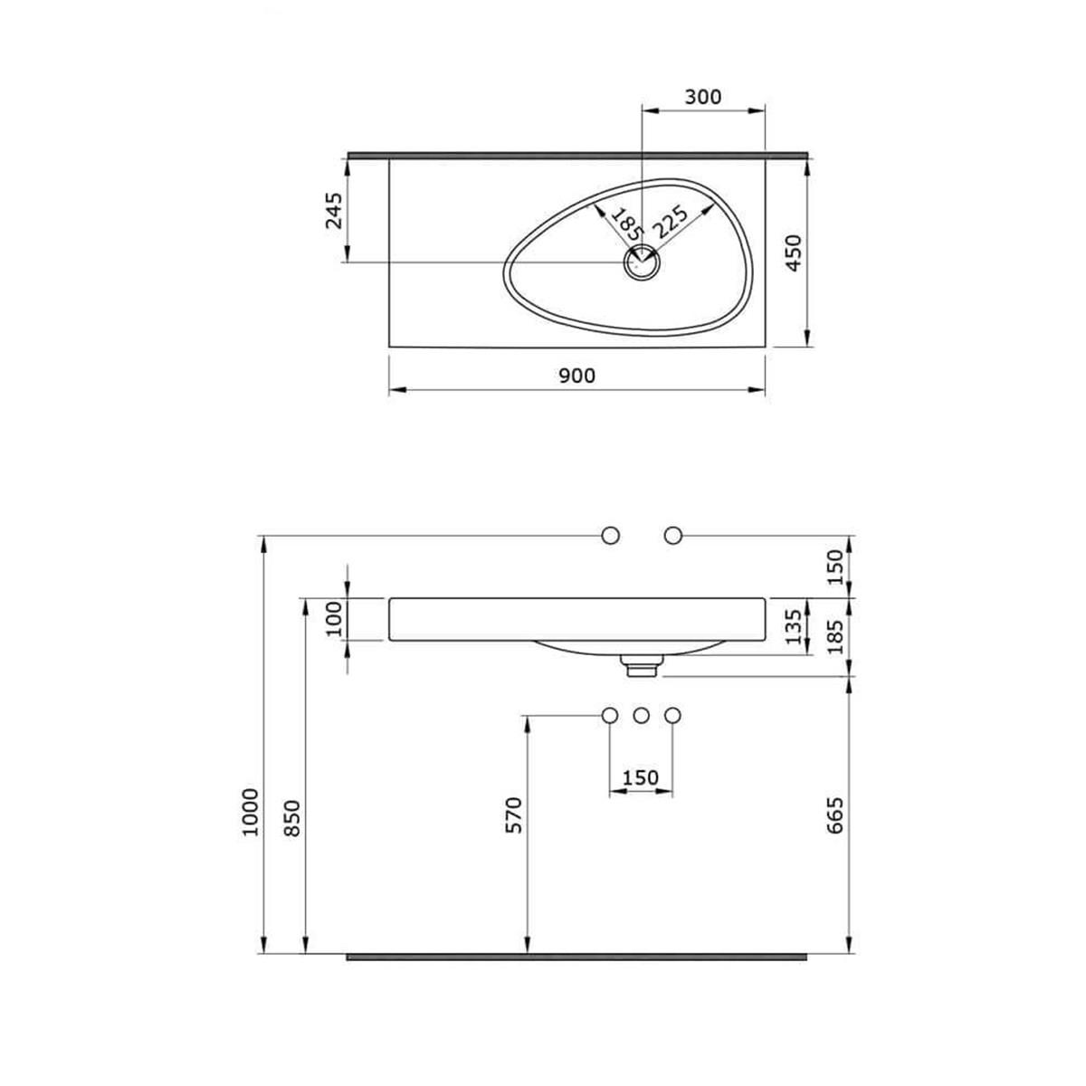 BOCCHI Etna Etajerli Lavabo, 90 cm, Mat Siyah1115-004-0125