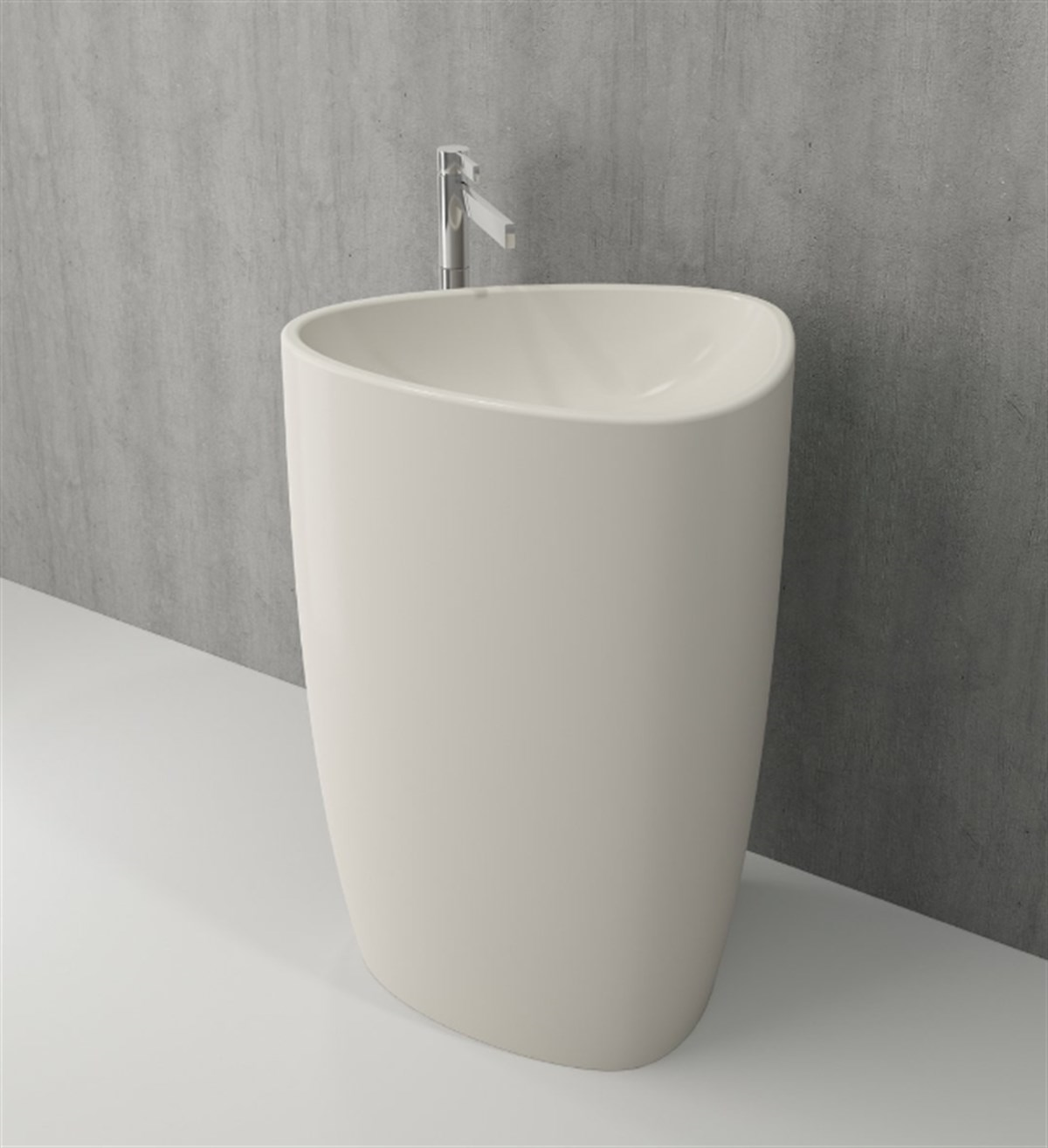 BOCCHI Etna Monoblok Lavabo, Parlak Bisküvi1075-014-0125
