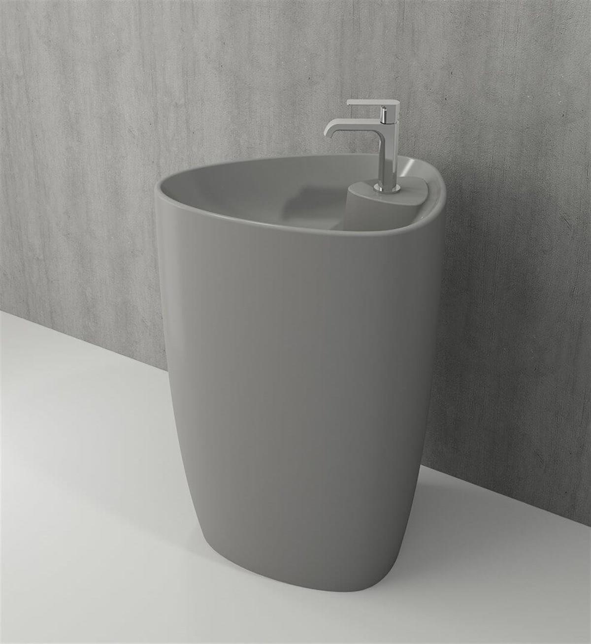 Bocchi Etna Yerden Monoblok Lavabo Batarya Banklı Mat Gri1337-006-0126