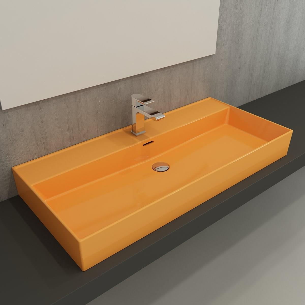 BOCCHI Milano Çanak Lavabo, 100 cm, Mandalina Sarısı1378-021-0126