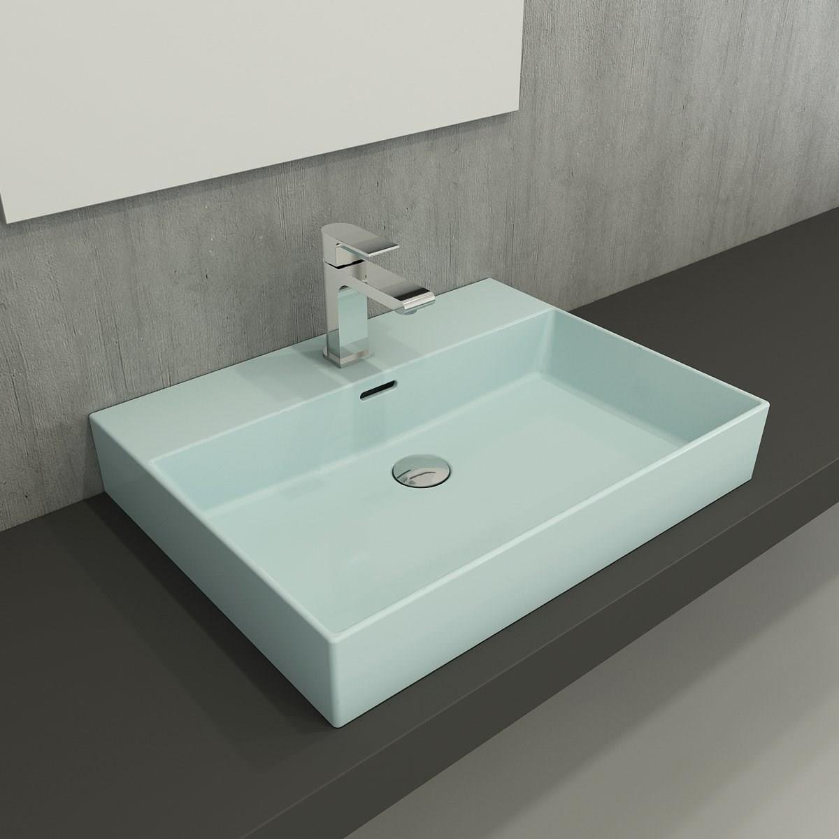 BOCCHI Milano Çanak Lavabo, 60 cm, Mat Buz Mavi1376-029-0126
