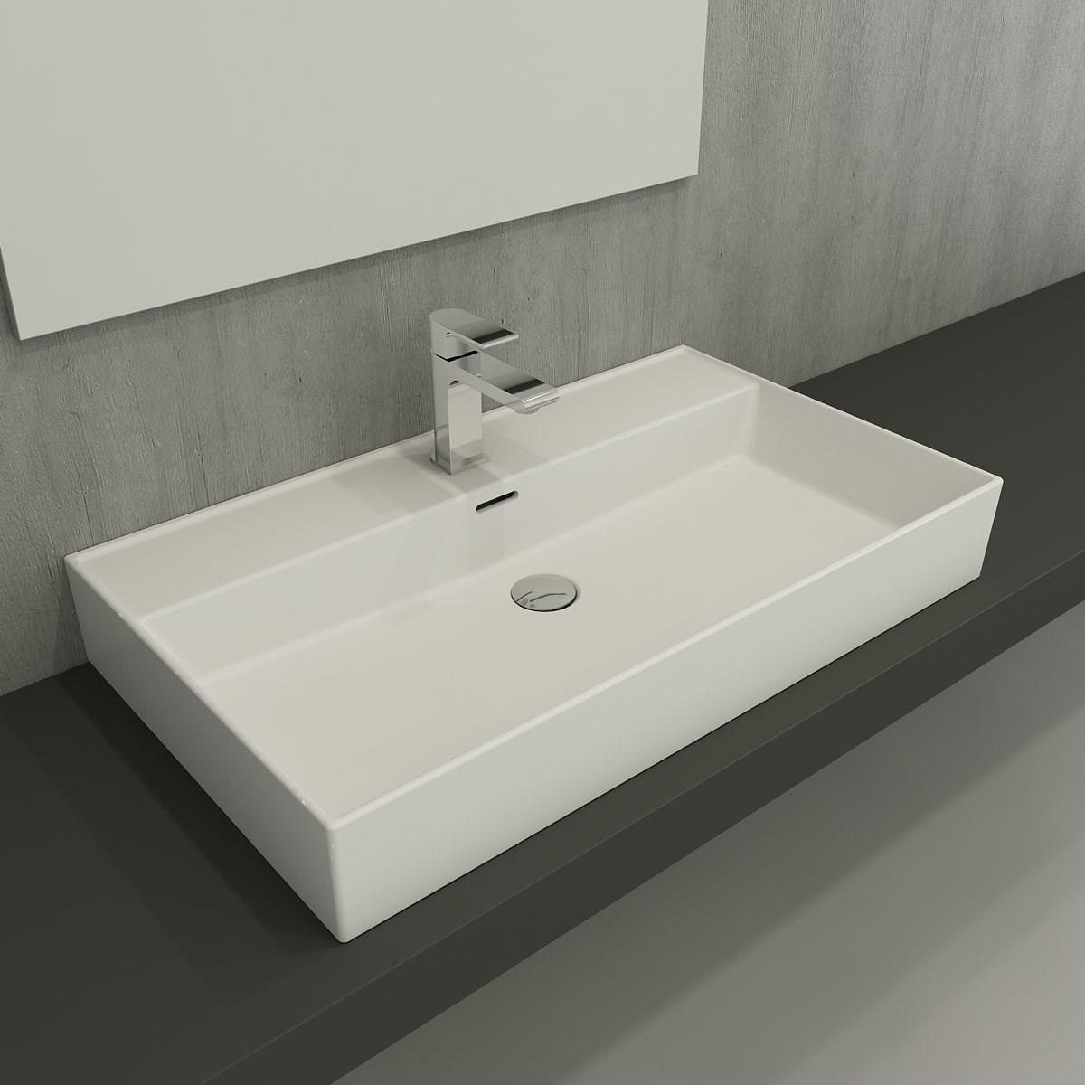 BOCCHI Milano Çanak Lavabo, 80 cm, Mat Beyaz1377-002-0126