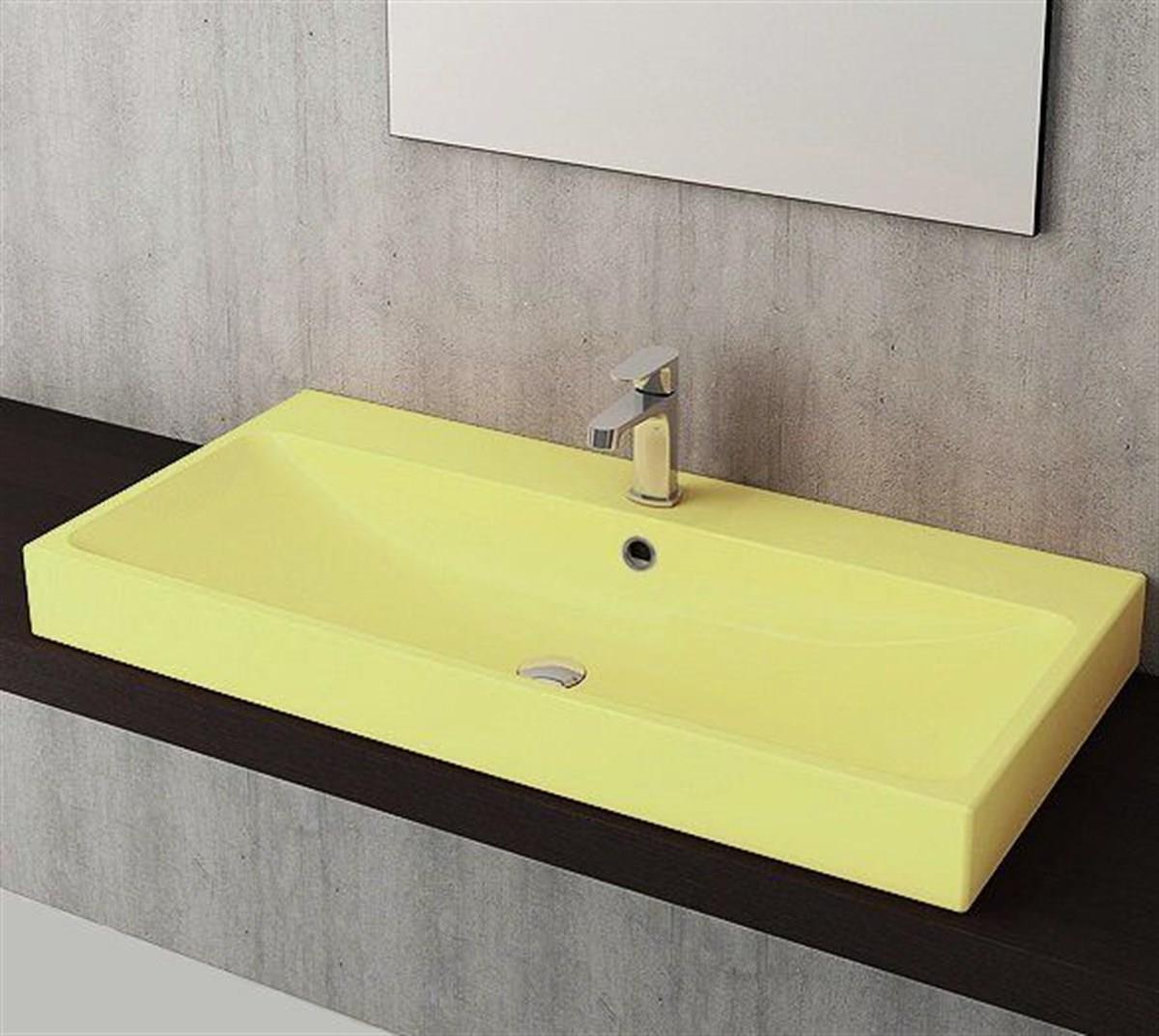 BOCCHI Scala Arch Tezgah Üstü Lavabo, 80 cm, Mat Sarı1078-026-0126