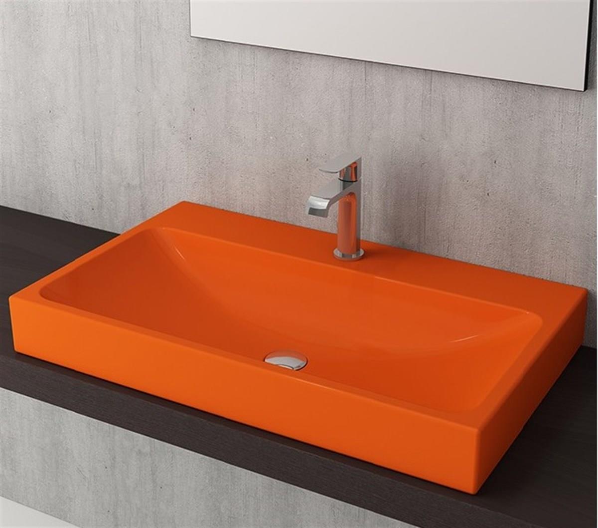 BOCCHI Scala Arch Tezgah Üstü Lavabo, 80 cm, Turuncu1078-012-0126