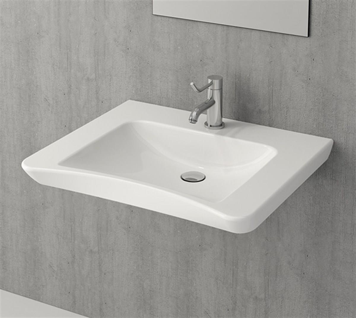 BOCCHI Speciale Bedensel Engelli Lavabosu, 65 cm, Parlak Beyaz1142-001-0126