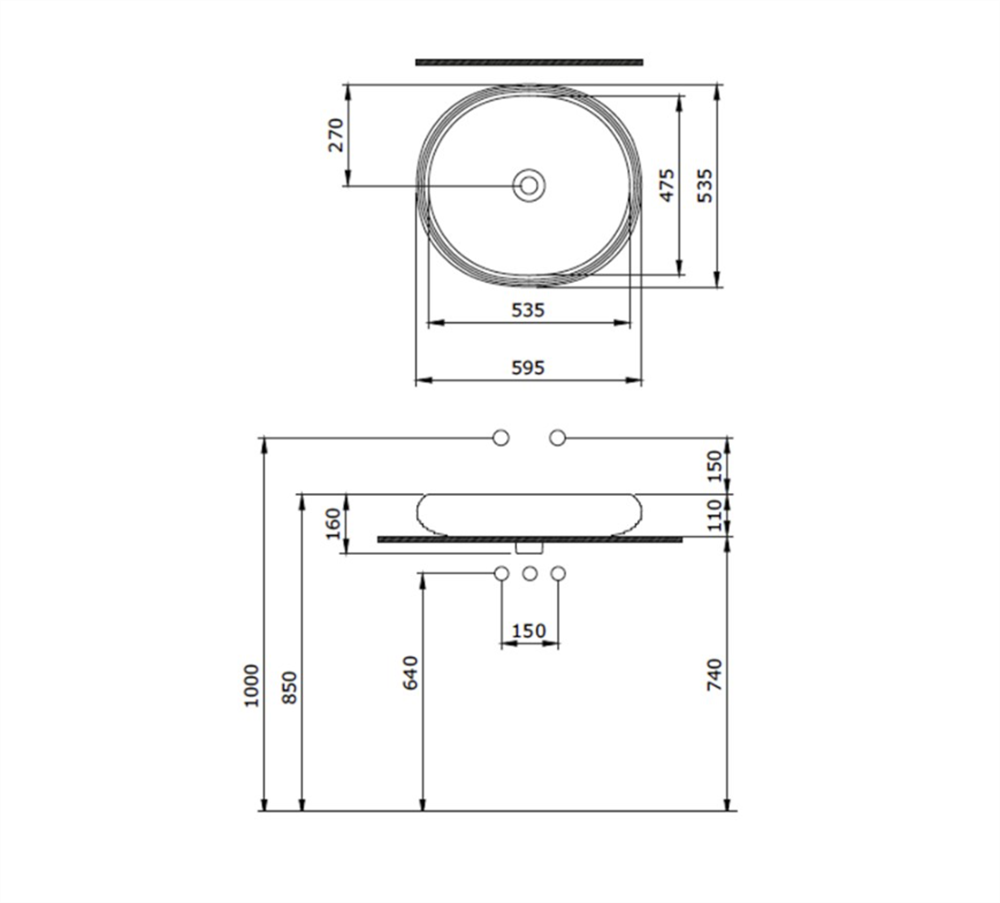 BOCCHI Strata Çanak Lavabo, 60 cm, Mat Beyaz1414-002-0125