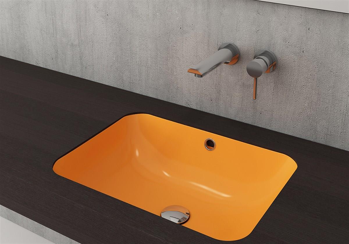 BOCCHI Taormina Tezgah Altı Lavabo, 55 cm, Mandalina Sarısı1006-021-0125