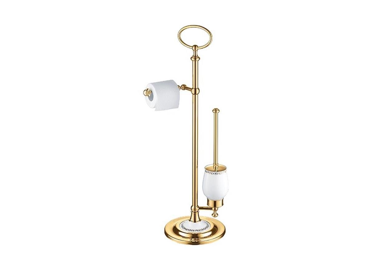 BOCCHİ Tuvalet Kağıtlık+Fırçalık Ayaklı Gold3055-0006-EG