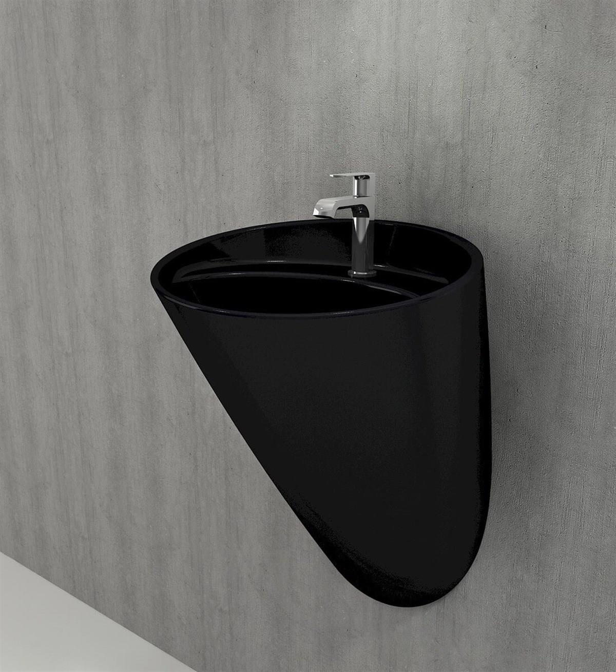 BOCCHI Venezia Asma Monoblok Lavabo, 54 cm, Parlak Siyah1083-005-0126