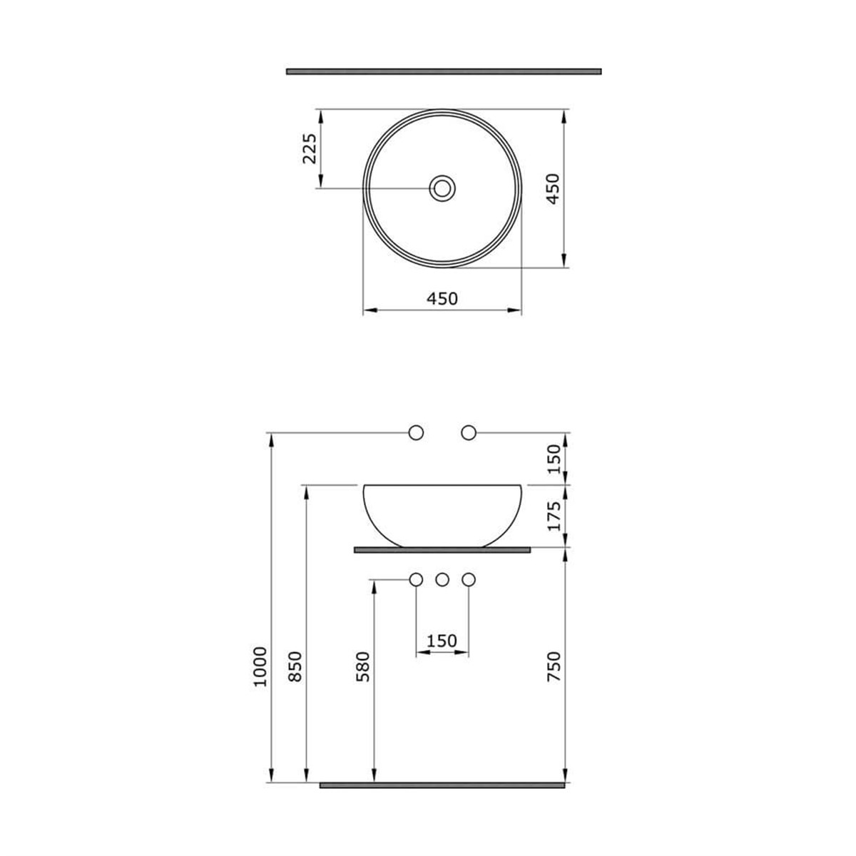 BOCCHI Venezia Çanak Lavabo, 45 cm, Mat Sarı1119-026-0125