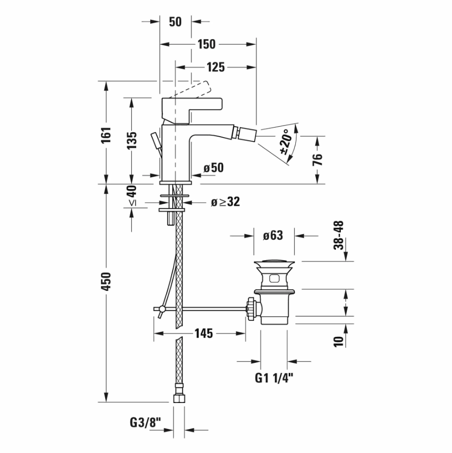 Duravit D-Neo Bide Bataryası Parlak Krom-DE2400001010