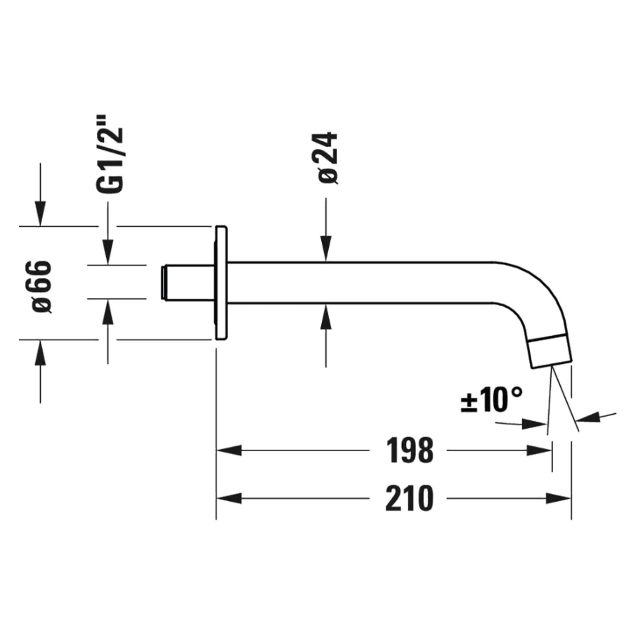 Duravit No.1 Ankastre Küvet Çıkışı Parlak Krom-N15240010010