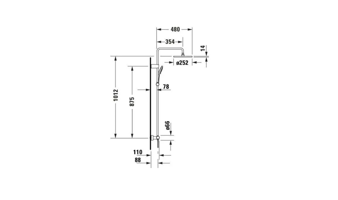Duravit TH Termostatik Duş Kolonu Fırçalanmış Çelik-TH4282008070