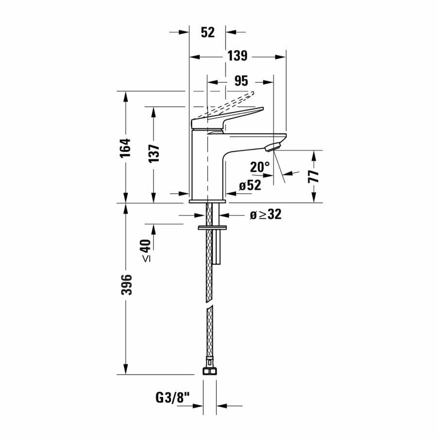 Duravit Wave Lavabo Bataryası Small Fırçalanmış Bronz-WA1010002004