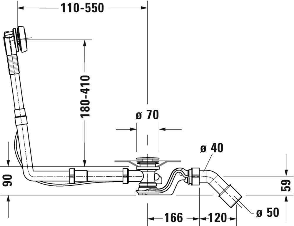 Duravit Happy D.2 Plus Küvet Sifonu792218000001000