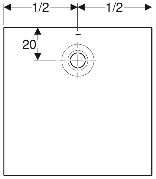 Geberit Olona duş teknesi, kare 90x90-550.751.00.1