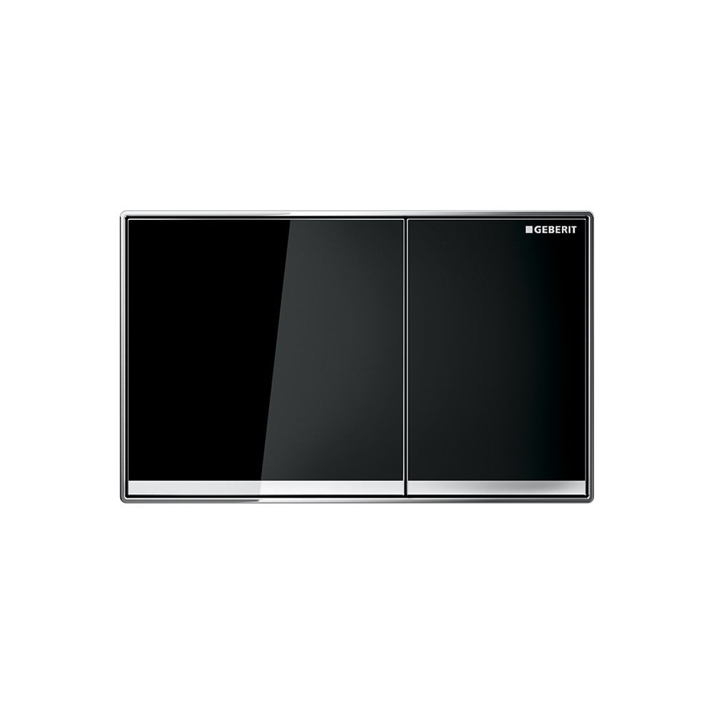 Geberit Sigma21 Kumanda Kapağı, Çift Basmalı, Siyah Cam