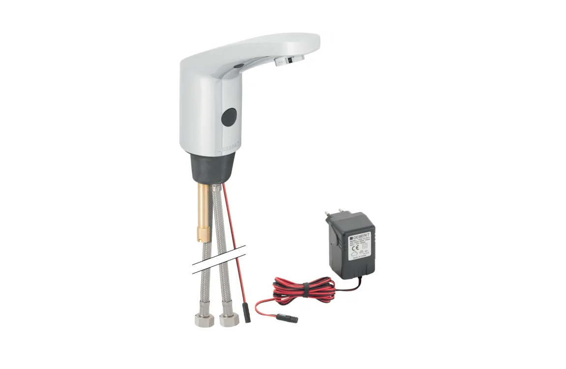 Geberit Type 185 Fotoselli Lavabo Bataryası, Çift Su Girişli, Elektrikli-116.145.21.1