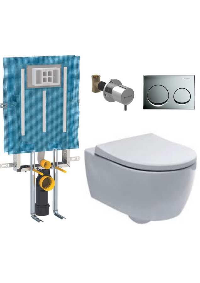 Geberit Alpha Gömme Rezervuar Kombifix 8cm ve Klozet SetiGEBERITSET07