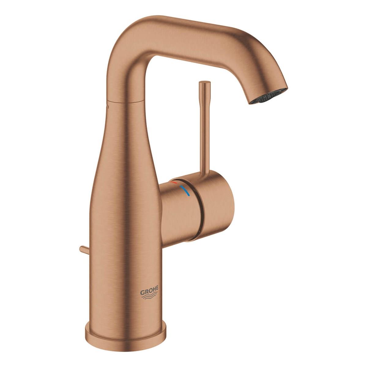 Grohe Essence New Lavabo Bataryası, Sifon Kumandalı Bakır Fırçalı Yüzey23462DL1