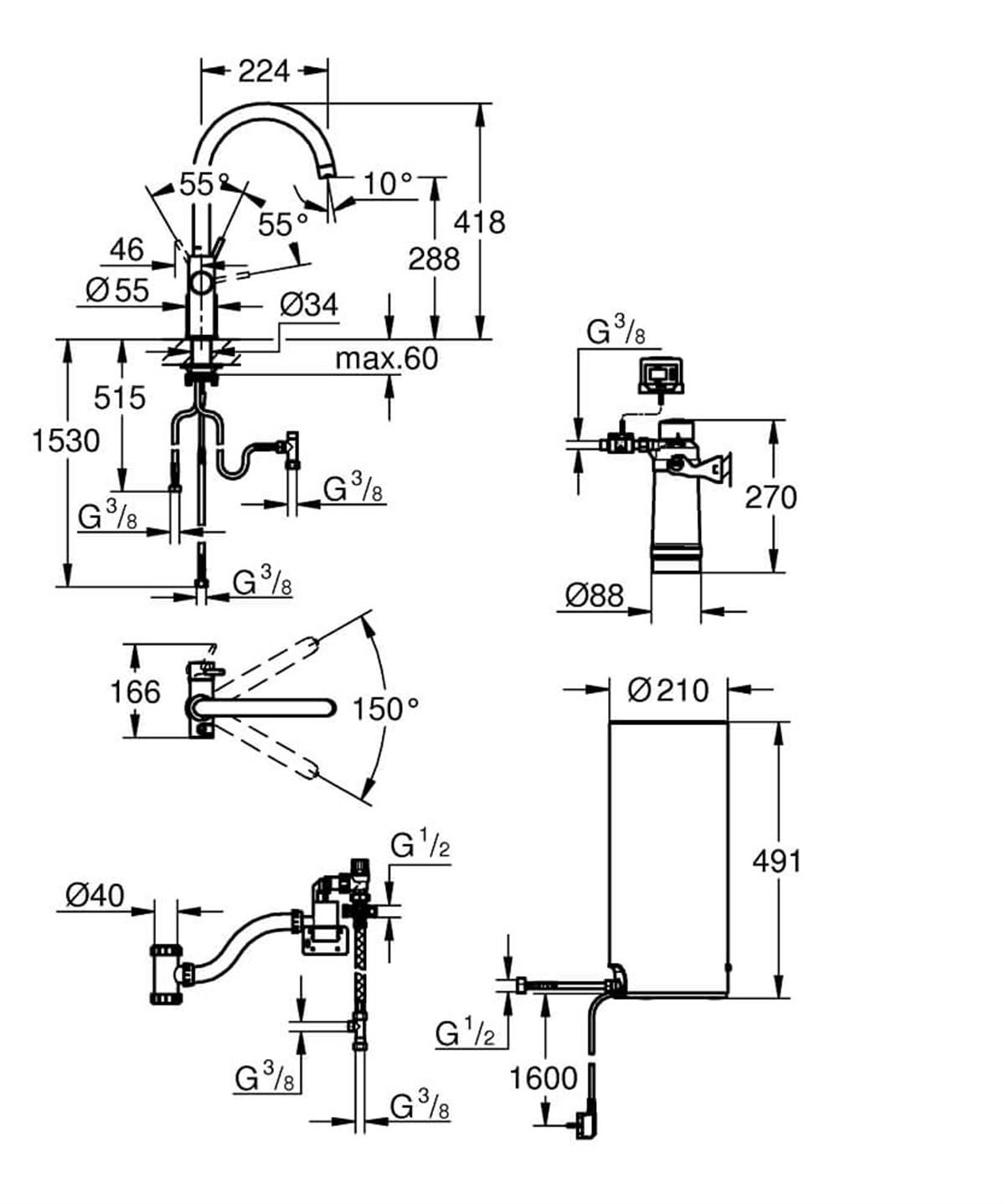 Grohe Red Duo Batarya ve L Boyut Su IsıtıcısıGRH30079001