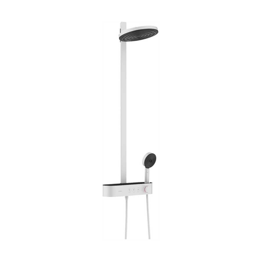 Hansgrohe Pulsify S Duş kolonu 260 2jet, ShowerTablet Select 400 ile Satin Beyaz-24240700